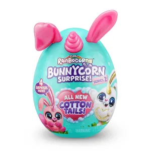 ZURU Rainbocorns Bunnycorn Surprise Toy With 4 Surprises 2023, Green Pink
