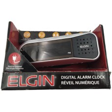 Elgin Spc100d Green Led Dual Alarm Clock, Silver