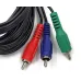 3 Rca Component Video Cable Ypbpr Coaxial Rca Cord 12ft Nickel-plated Connectors