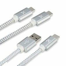 Atomi Type C Braided Usb Cables 2pk Type-c To Usb And Type-c To Type-c (3.1 Usb)