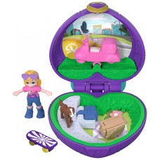 Polly Pocket Tiny Places Picnic Portable Compact Skateboarding Polly And Puppy