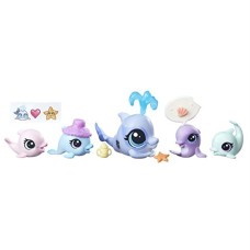 Littlest Pet Shop Mommy & Babies Dolphins Mini Pet 5-pack Resealed With Stapler