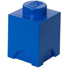 Lego Blue Storage Box Brick 1 Bright Knob 5 In X 5 In X 7 In