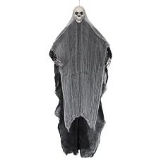 Gemmy Halloween 7-ft Hanging Ghost With Light-up Eyes Black And Grey