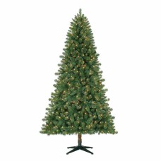 Holiday Time Duncan 7' Pre-lit Quick Set Fir Christmas Tree Green Openbox
