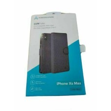 LUXFolio For IPhone Xs Max 2 In 1 Magnetic Folio Case Wallet 3 Cards Dark Grey