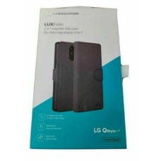 LUXFolio For LG QStylo+ Plus 2 In 1 Magnetic Folio Case Wallet DARK GREY