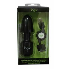 Logix Retractable Car & Wall Charger Combinaton For Ipod Ipad Iphone
