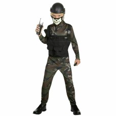 Boys Skull Commando Soldier 5 Piece Halloween Costume Size Small(4-6)
