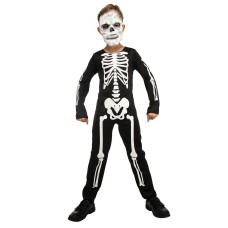 Partyholic Skeleton Boys Jumpsuit Halloween Costume OneSize