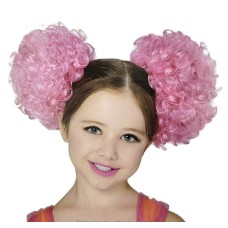 Halloween Pompom Candy Clown Wig Child One Size Costume Accessory 8+ Pink