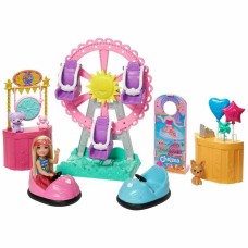 Mattel Barbie Club Chelsea Doll Ferris Wheel And Bumper Car Playset, 14 Pieces