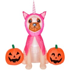 5.5 Ft. Halloween Pugicorn Inflatable Halloween Outdoor Yard Pink