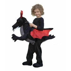 Black Dragon Ride On Rider Plush Toddler Child Costume Cosplay Halloween 3-4t