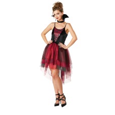 Dark Rose Gothic Vampire Fancy Dress Up Halloween Adult Costume Small 4-6