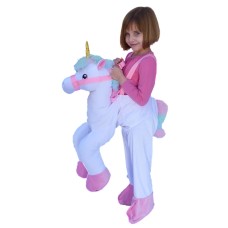Halloween White Unicorn Rider With Pastel Tail Costume Toddler Size 2t
