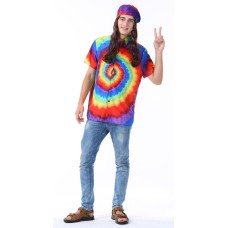 Halloween Peace And Love Psychedelic Hippie Costume Large 36-38