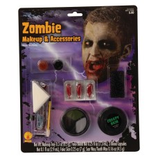 Zombie Makeup And Accessories Kit Halloween Costume Water Washable Blood Skin