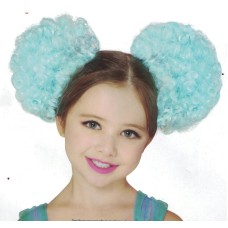 Halloween Pompom Candy Clown Wig Child One Size Costume Accessory 8+ Turquoise