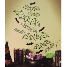 Halloween Bat Decor Glow In The Dark Wall Art Self-adhesive Stickers