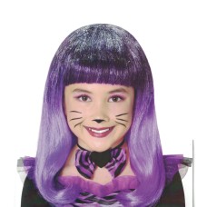 Purple Glitzy Kitty Long Wig Way To Celebrate Ages +8 Child One Size Halloween 