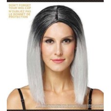 Halloween Ombre Gray Wig Adult Ages + 14 One Size Way To Celebrate 