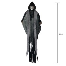 Way To Celebrate Halloween 7-ft Hanging Ghost With Light-up Eyes Grey