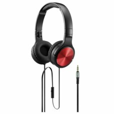 Blackweb Flat Folding Wired Headphones - Red/black (bwa19aah10c)