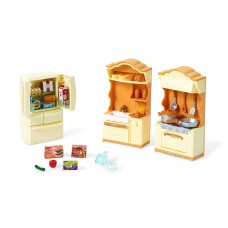 Calico Critters Kitchen Play Set Fridge Stove Food & More 35 Pieces  