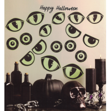 Glowing Happy Halloween Eye Wall Art Decoration Stickers Way To Celebrate 