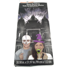 Way To Celebrate Halloween Haunted House Vinyl Photo Backdrop 40 In X 52 In
