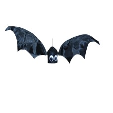 Halloween Hanging Animated Outdoor Decor, 24in Shaking Bat Black