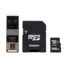 Blackweb Microsd Xc 128gb Cl10 W/ Usb Micro-usb Reader And Sd Adapter