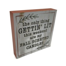 Halloween Decorative Wooden Frame 5x5x1 ( The Only Thing Getting ... )
