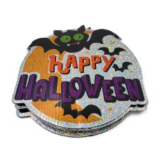 Lot Of 4 Halloween Holographic Path Markers (bat Happy Halloween), 24 Inch 