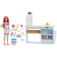 Barbie Bakery Playset Doll ( 12 In.) Pink Hair Bakery Station With Dough 20+ Pcs