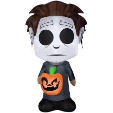 5 Ft Airblown Michael Myers W/jack O Lantern Light Up Halloween Inflate Outdoor