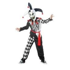Sinister Jester Evil Clown Child Boys Fancy Dress Halloween Small (4-6) 3+