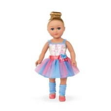 My Life As Ballerina 18â€ Doll Blonde W Blue Eyes Pink/blue Tutu & Leg Warmers