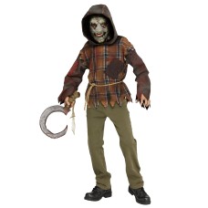 Kornfield Killer Scarecrow Halloween Scary Costume Boy,child Brown Medium (8-10)