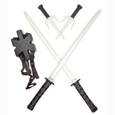 Halloween Toy Ninja Backpack Includes: 2 Ninja Swords, 2 Daggers, 1 Backpack