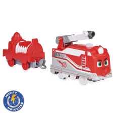Mighty Express Rescue Red Motorized Train With Working Tool And Cargo Car