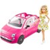 Barbie Pink Fiat 500 Car And Doll Playset