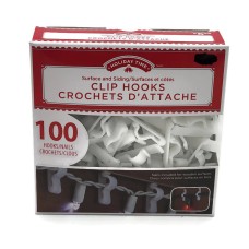 Holiday Time 100 Pcs Clip Hooks For Use With Lights Christmas Surface & Siding