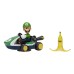 Nintendo Mario Kart Spin Out Luigi Kart With Banana Jacks 2021 2.5 Inch