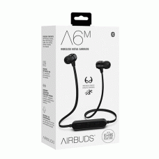 A6m Airbuds Bluetooth Wireless Metal Earbuds W/ Athletic Ear Hooks 10 Hrs Play