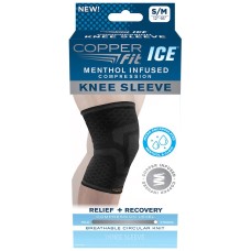 Copper Fit Ice Menthol Infused Breathable Knit Compression Knee Sleeve S/m
