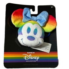 Disney Rainbow Pride Minnie Mouse Keychain Bag Clip Plush Toy