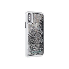 Case-mate Waterfall Series Liquid Glitter Case For Iphone Xs & X - Clear/silver