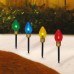 Holiday Time 4-count Jumbo Christmas Bulb Lawn Stakes 12-inches Tall